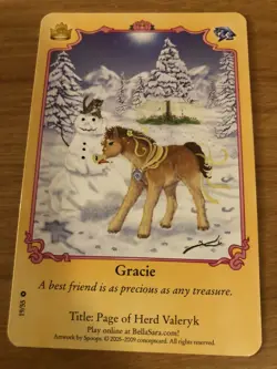 Bella Sara Trading Card - Royalty Series - 19/55 - Gracie - Image 1
