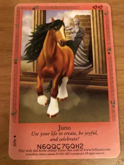 Bella Sara Trading Card - Ancient Lights Series - 20/55 - Juno - Image 1