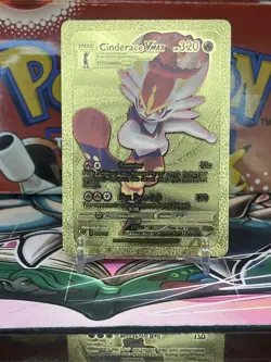 Gold Foil Fan Art Cinderace VMAX #88 Holofoil Trading Card - Image 1