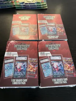 Lot Of 4 Pokemon Mystery Gems 1 CGC Graded Card + 1 Booster Pack Sealed Sealed - Image 2