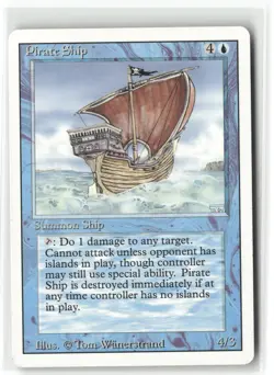 Pirate Ship Revised Edition Magic: The Gathering Rare Lightly Played - Image 1