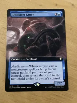 MTG Magic Displacer Kitten Borderless Commander Legends: Baldur's Gate CLB NM - Image 1
