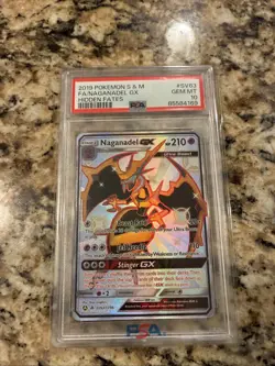 Pokemon Naganadel GX TCG SV63/SV94 Hidden Fates Full Art PSA 10 - Image 1