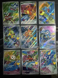 Pokemon 30th First Partner Illustration Collection Complete Promo Cards Set of 9 - Image 1