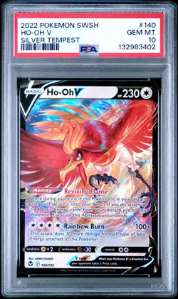 2022 POKEMON SWORD & SHIELD SILVER TEMPEST #140 HO-OH V PSA 10 - Image 1