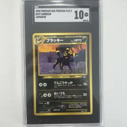 2000 Pokemon TCG Neo Premium File 2 #197 Umbreon Japanese SGC 10 POP 8 - Image 1