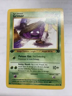 Grimer 1st Edition 57/82 Common Team Rocket Pokemon Vintage Mint/Nm - Image 1