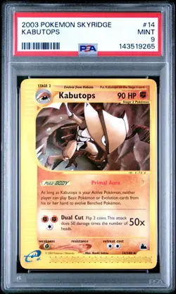 2003 POKEMON SKYRIDGE #14 KABUTOPS PSA 9 - Image 1