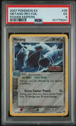 Pokemon - Metang - 35/108 - Stamped Reverse Holo - EX Power Keepers PSA 5 - Image 1