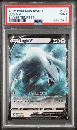 2022 POKEMON SWORD & SHIELD SILVER TEMPEST #138 LUGIA V PSA 9 - Image 1