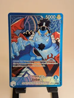 One Piece TCG Jinbe Alternate Art Leader OP14-040 The Azure Sea's Seven - Image 1