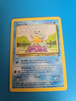 SQUIRTLE 93/130 - VINTAGE WOTC Pokemon Card - BASE SET 2 - NM/M - Image 1