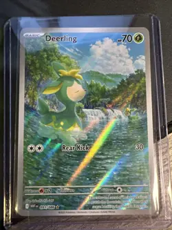 Pokemon TCG Deerling Illustration Rare Card White Flare NM 091/086 - Image 1
