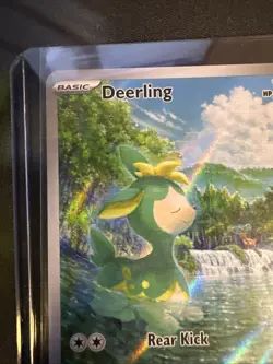 Pokemon TCG Deerling Illustration Rare Card White Flare NM 091/086 - Image 2