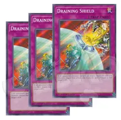 Yugioh - Draining Shield x 3 - 1st Edition - NM - Plus Free Holographic Card - Image 1