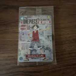 One Piece Monkey.D.Luffy US College Basketball Promo Card *SEALED* - Image 1