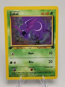 1st Edition Zubat Pokemon Card 70/82 Team Rocket Set Near Mint Condition - Image 1