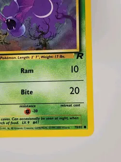 1st Edition Zubat Pokemon Card 70/82 Team Rocket Set Near Mint Condition - Image 5