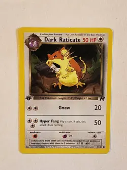 Pokemon Card Dark Raticate 1st Edition 51/82 Team Rocket 2000 TCG WOTC Vintage - Image 1