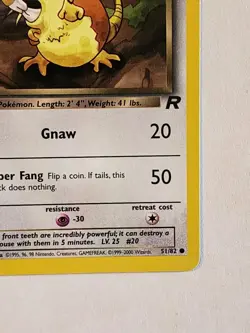 Pokemon Card Dark Raticate 1st Edition 51/82 Team Rocket 2000 TCG WOTC Vintage - Image 3