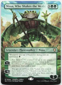 Nissa, Who Shakes the World (Borderless) *Foil* BLC 84 NM - Image 1