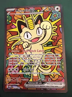 Meowth EX SIR Full Art Holo Rare Pokemon TCG Card 121/088 Perfect Order - Image 1