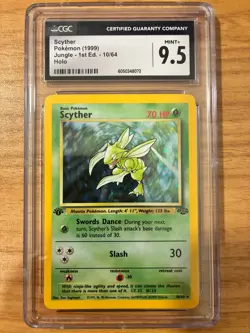 1999 Pokemon TCG Jungle Scyther Holo 1st Edition CGC 9.5 10/64 Card Mint+ - Image 1