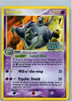 Pokemon Card - Dusclops Crystal Guardians 17/100 Rare Reverse Holo Stamped - Image 1