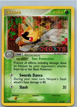 Pokemon Card - Ninjask Deoxys 13/107 Rare Reverse Holo Stamped - Image 1