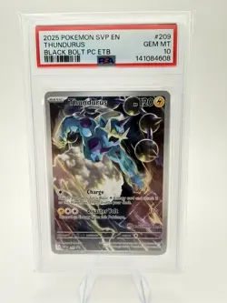 PSA 10 Gem Mint 💎 Thundurus Pokemon Center Exclusive Black Bolt Promo ETB #209 - Image 1
