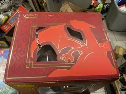 UNOPENED NEW Pokemon TCG Charizard EX Super Premium Collection Damaged Box 10 Pk - Image 2