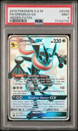 2019 Pokemon Sun & Moon Hidden Fates Greninja GX Fa Hidden Fates PSA 9 #SV56 - Image 1