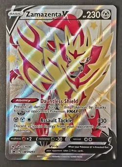 Pokemon TCG-Zamazenta V SWSH293 Shiny Full Art- Sword & Shield Black Star Promo - Image 1