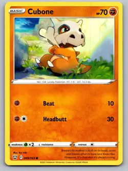 Cubone 069/163 Common Battle Styles Pokemon Near Mint - Image 1