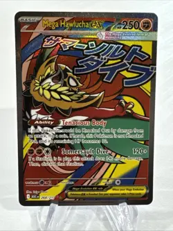 Pokemon TCG Mega Hawlucha EX 268/217 Attack Rare Full Art Ascended Heroes - Image 1