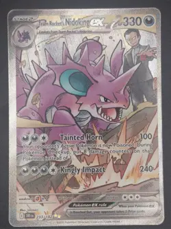 Pokemon Team Rocket's Nidoking ex 233/182 Destined Rivals Rare Holo 330HP - Image 3