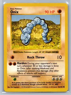 MP Onix 56/102 Common Base Set Shadowless Pokemon - Image 1