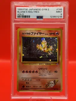 Blaine’s Moltres Pokemon 1999 Holo Japanese gym 2 #146 - PSA 9 MINT - Image 1