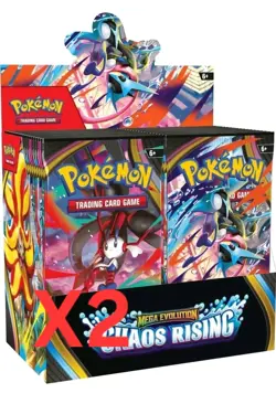 Pokemon TCG Chaos Rising Booster Box X2 New Sealed Confirm Pre-order PRESALE - Image 1