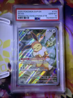 2025 Pokemon SVP EN-Sv Blk Star Promo #173 Eevee Prismatic Evolution ETB PSA 10 - Image 1