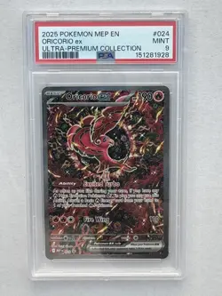 2025 POKEMON MEP BLACK STAR PROMO ORICORIO EX 024 MEGA CHARIZARD UPC PSA 9 - Image 1