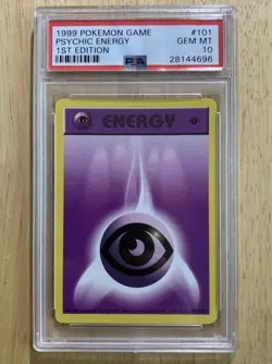 1999 Pokemon 1st Edition Shadowless Base Set Psychic Energy #101 PSA 10 GEM MINT - Image 1