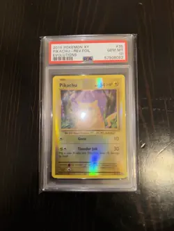2016 Pokemon XY Evolutions Reverse Foil Holo Pikachu #35/108 Rare PSA 10 - Image 1