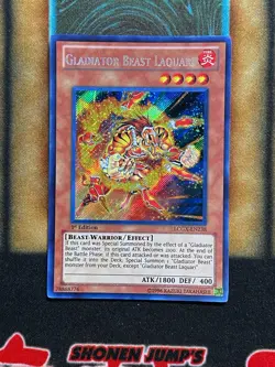Yugioh Gladiator Beast Laquari LCGX-EN238 Secret Rare 1st Ed LP - Image 1