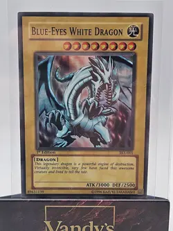 Konami Yu-Gi-Oh! Blue-Eyes White Dragon SKE-001 CGC 1st Edition Super Rare - Image 3