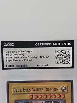 Konami Yu-Gi-Oh! Blue-Eyes White Dragon SKE-001 CGC 1st Edition Super Rare - Image 4