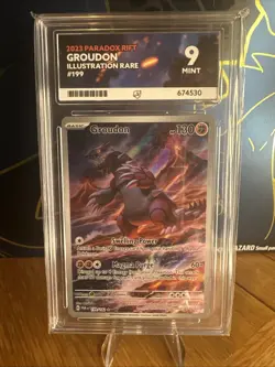 Pokemon Groudon TCG Paradox Rift 199/182 Ace 9 Holo Illustration Rare Card Ace - Image 1