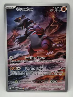 Pokemon TCG Groudon Paradox Rift 199/182 Holo Illustration Rare - Image 1