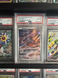 Pokemon Groudon TCG Paradox Rift Holo Illustration Rare Card 199/182 PSA 10 - Image 1
