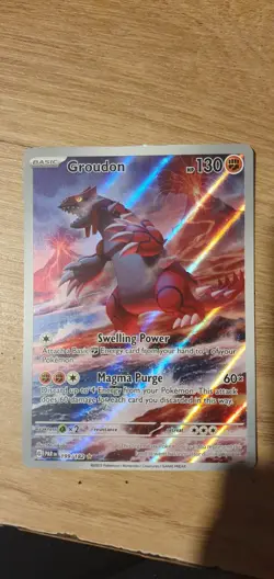 Pokemon TCG Groudon Paradox Rift Holo Card 199/182 Illustration Rare - Image 2